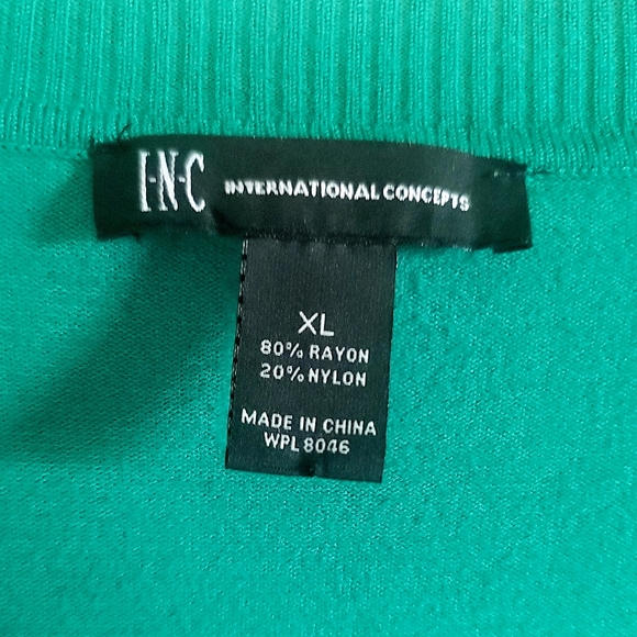 International Concepts INC True Green 3/4 Sleeve Scoop Neck Sweater Worn Once - Picture 2 of 2